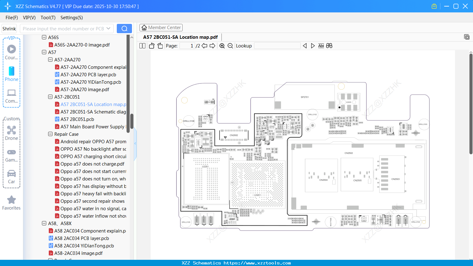 OPPO A57 2BC051-SA Location Map